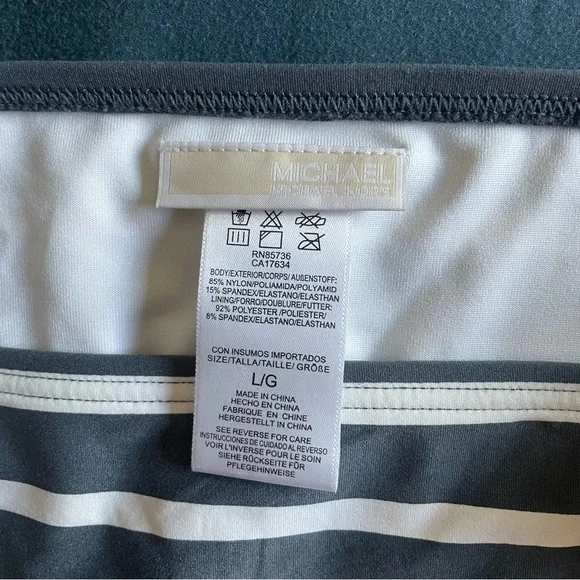 Micheal Kors Striped Gray and White Bikini Set - Picture 3 of 10